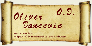 Oliver Dančević vizit kartica